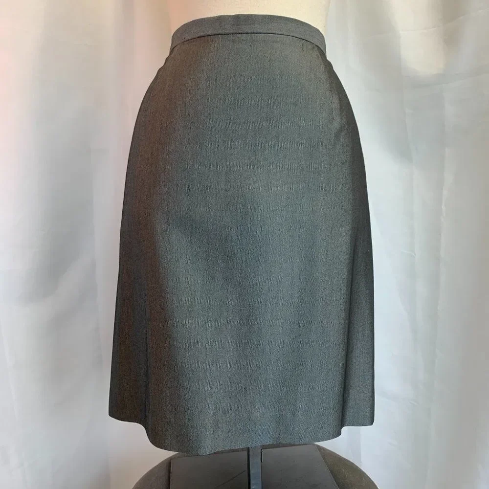 Philosophy Di Alberta ferretti Gray Silver Skirt Blazer Jacket Suit Sz 8